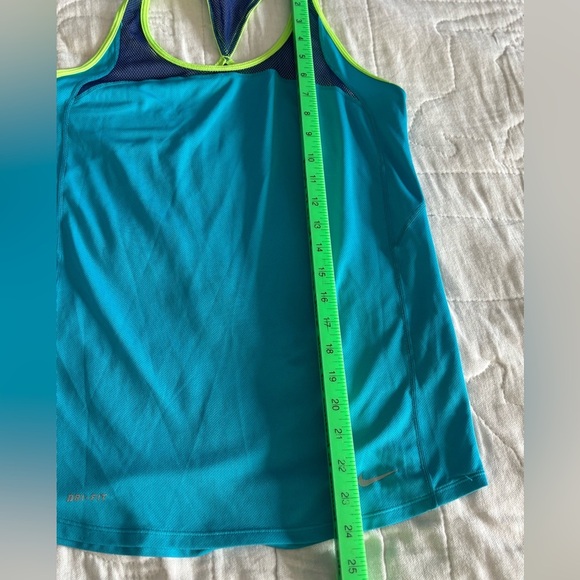 Nike Dry Fit RacerBack Tank top. Small, Teal, blue and yellow. Mesh at top. - Picture 5 of 5